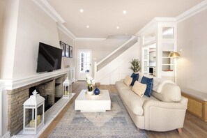 TV, fireplace, offices