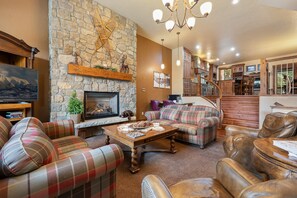 TV connectée, cheminée, jeux vidéo, chaîne hi-fi