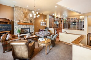 Smart TV, fireplace, video games, stereo