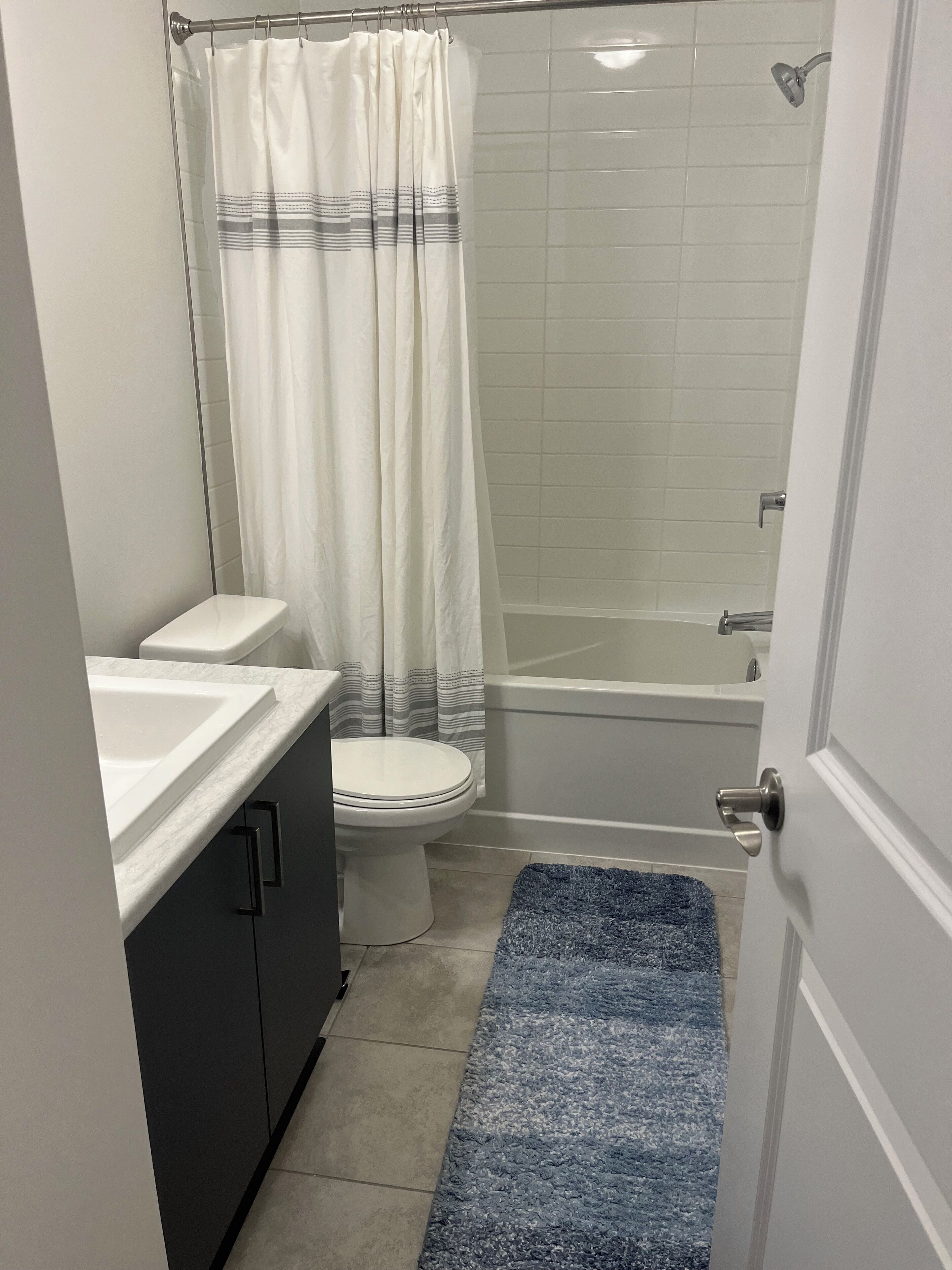 Secador de cabelo, toalhas de banho, sabonete, papel higiênico