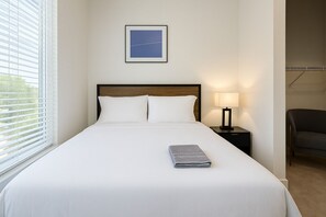 1 bedroom, desk, iron/ironing board, travel cot