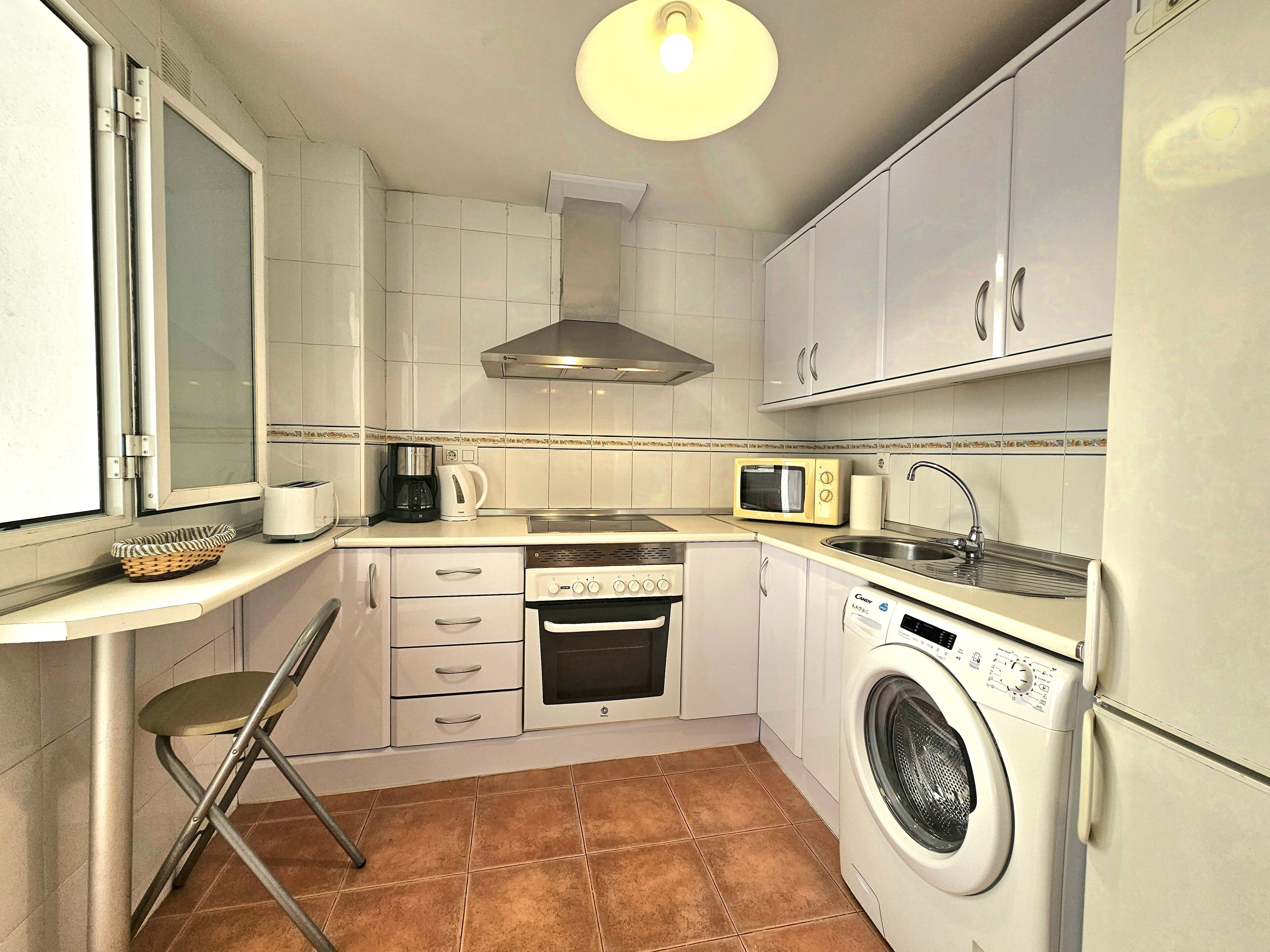 Fridge, microwave, oven, toaster