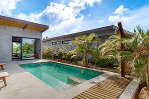 Pool - Water-view villa with plunge pool, private deck, full kitchen & partial AC (Placencia)