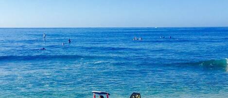 Chaises longues, serviettes de plage