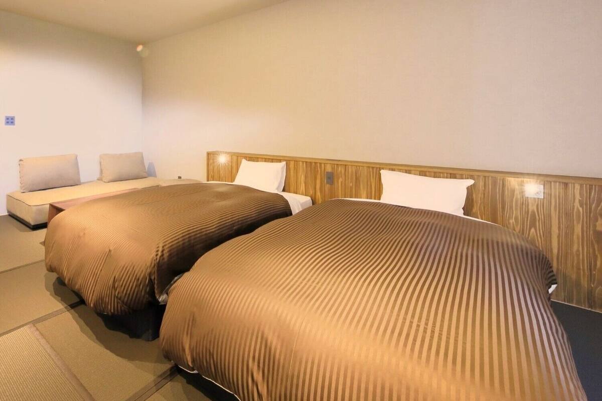 Japanese Western Style Room with Twin Beds and Sofa Bed | In-room safe, blackout drapes, WiFi (free), bed sheets