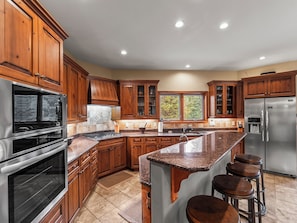 Fridge, microwave, oven, stovetop - Home that Overlooks Blue River with Private Hot Tub and Mountain Views! (Breckenridge)