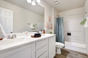 Towels, soap, shampoo, toilet paper - Hot Tub Retreat | Games BBQ Air Hockey Swing Set (Converse)