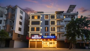 A multi-story hotel with a modern facade, featuring a prominent sign for 'Hotel Silver Stay 02' and 'FabHotels'. - Fabhotel Silver Stay 02 (Jaipur)
