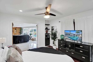 Iron/ironing board, travel crib, WiFi, bed sheets