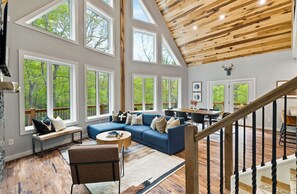 Smart TV, fireplace, video games