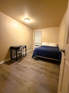 Desk, free WiFi, bed sheets