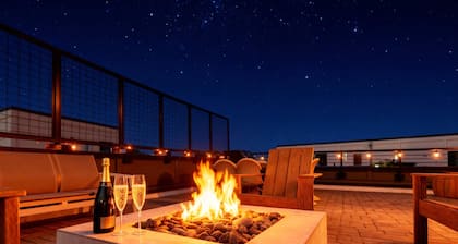 Rooftop Fire Pit Lounge Skyline DT Nash Views