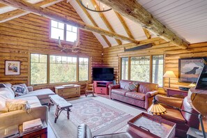House (3 Bedrooms) | Front of property - Cozy Log Cabin Near Mt Snow: Views, Modern Comfort (Wilmington)