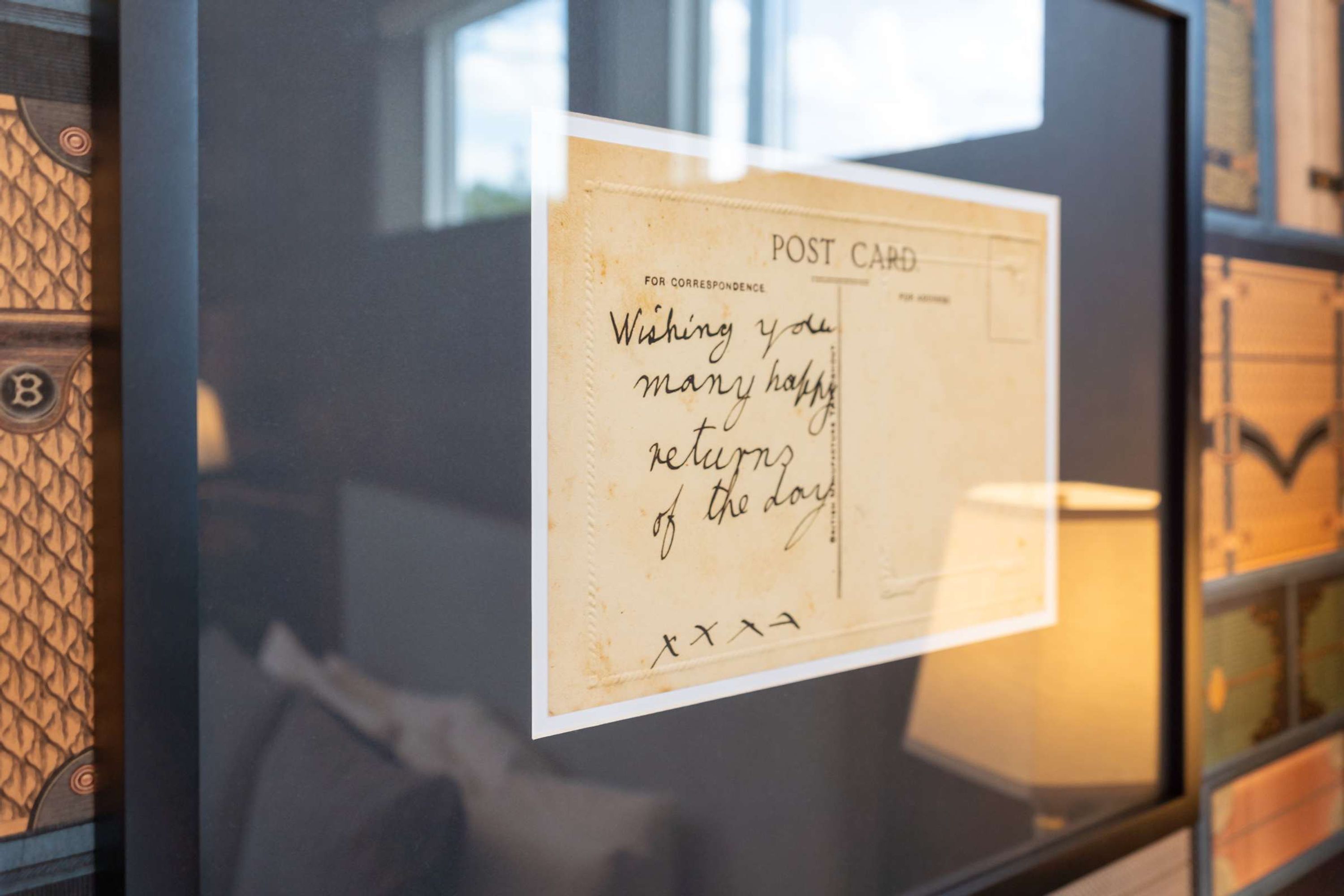 A postcard with a handwritten message.