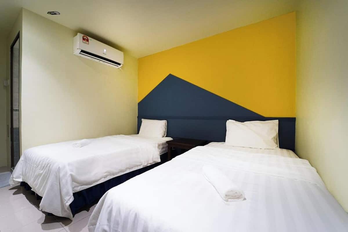 Desk, bed sheets