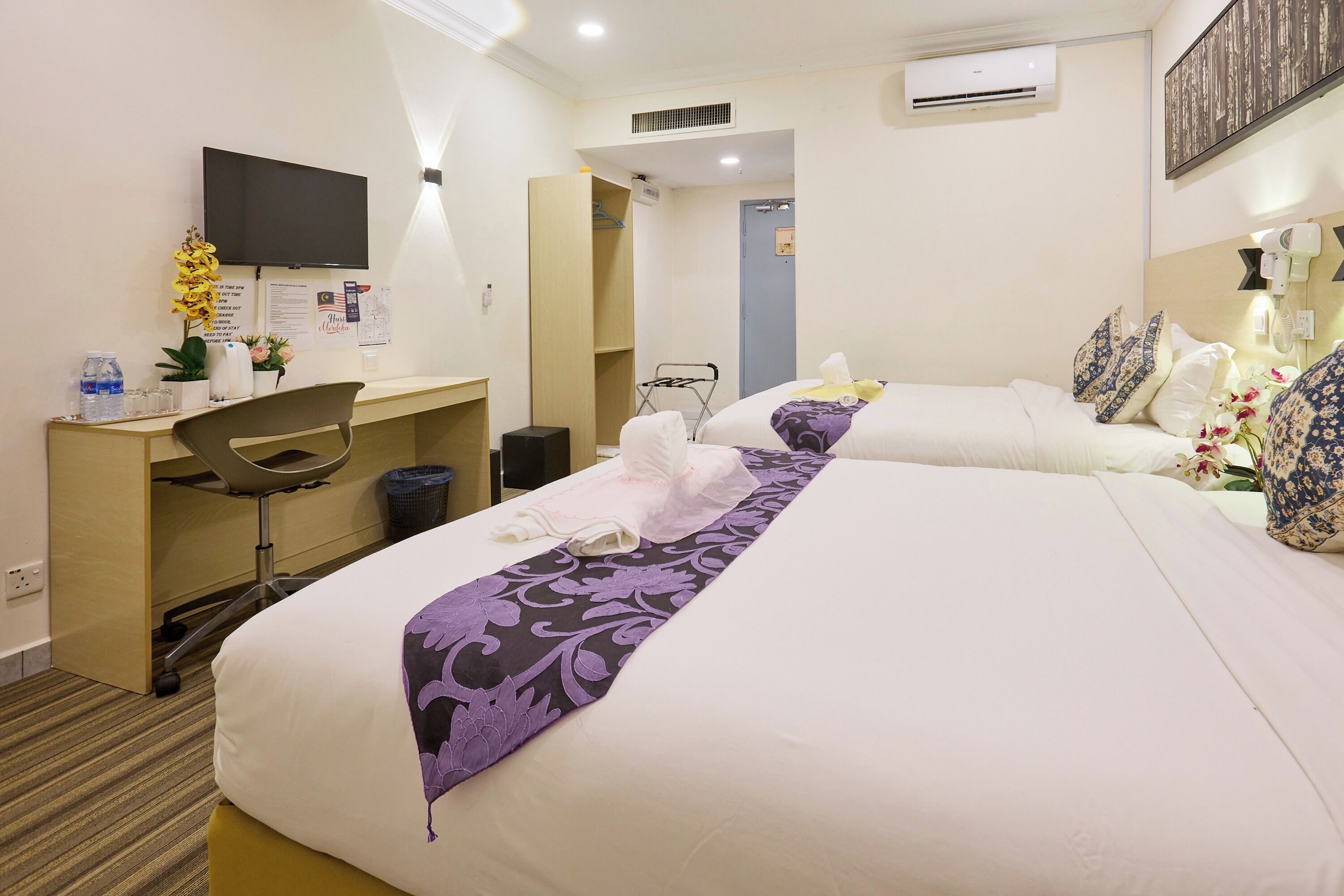 Desk, iron/ironing board, free WiFi, bed sheets