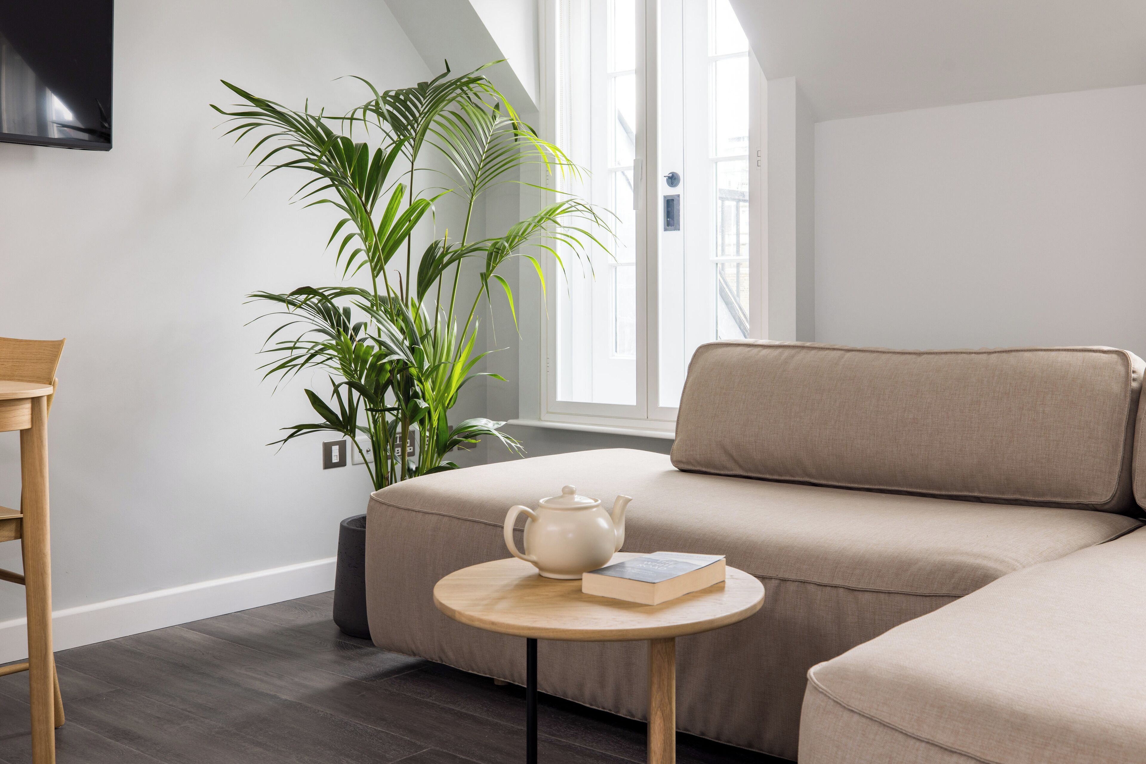 Apartment | Living area | 44-inch flat-screen TV with cable channels