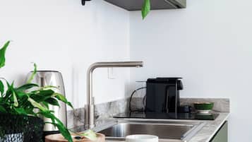 Monolocale Deluxe, vista lago parziale | Tende oscuranti, ferro/asse da stiro, Wi-Fi gratuito