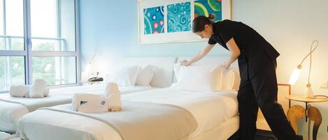 Comfort Twin Room, Balcony, Garden View | Premium bedding, blackout drapes, free WiFi, bed sheets