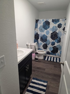 Towels, soap, toilet paper