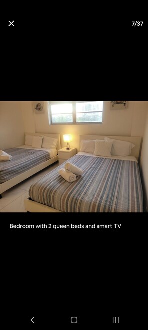 1 bedroom, desk, iron/ironing board, travel cot