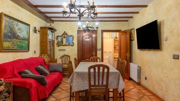 TV, fireplace, table tennis