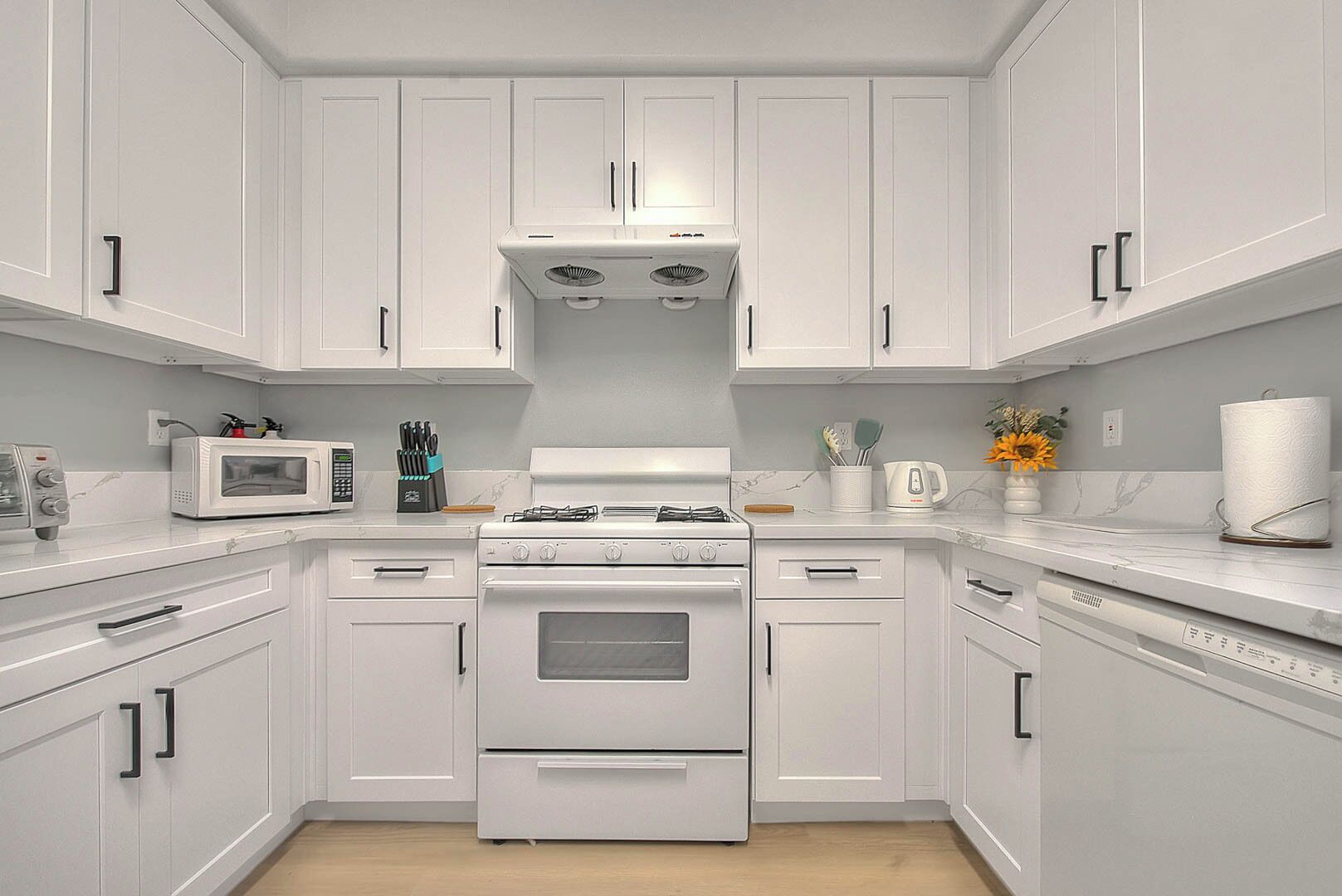 Microwave, oven, stovetop, dishwasher