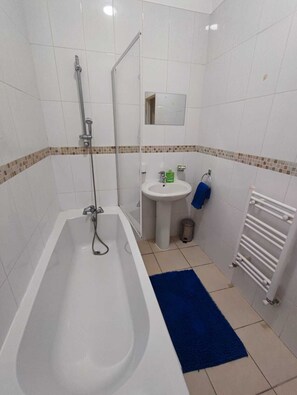 Secador de pelo, toallas, jabón, papel higiénico