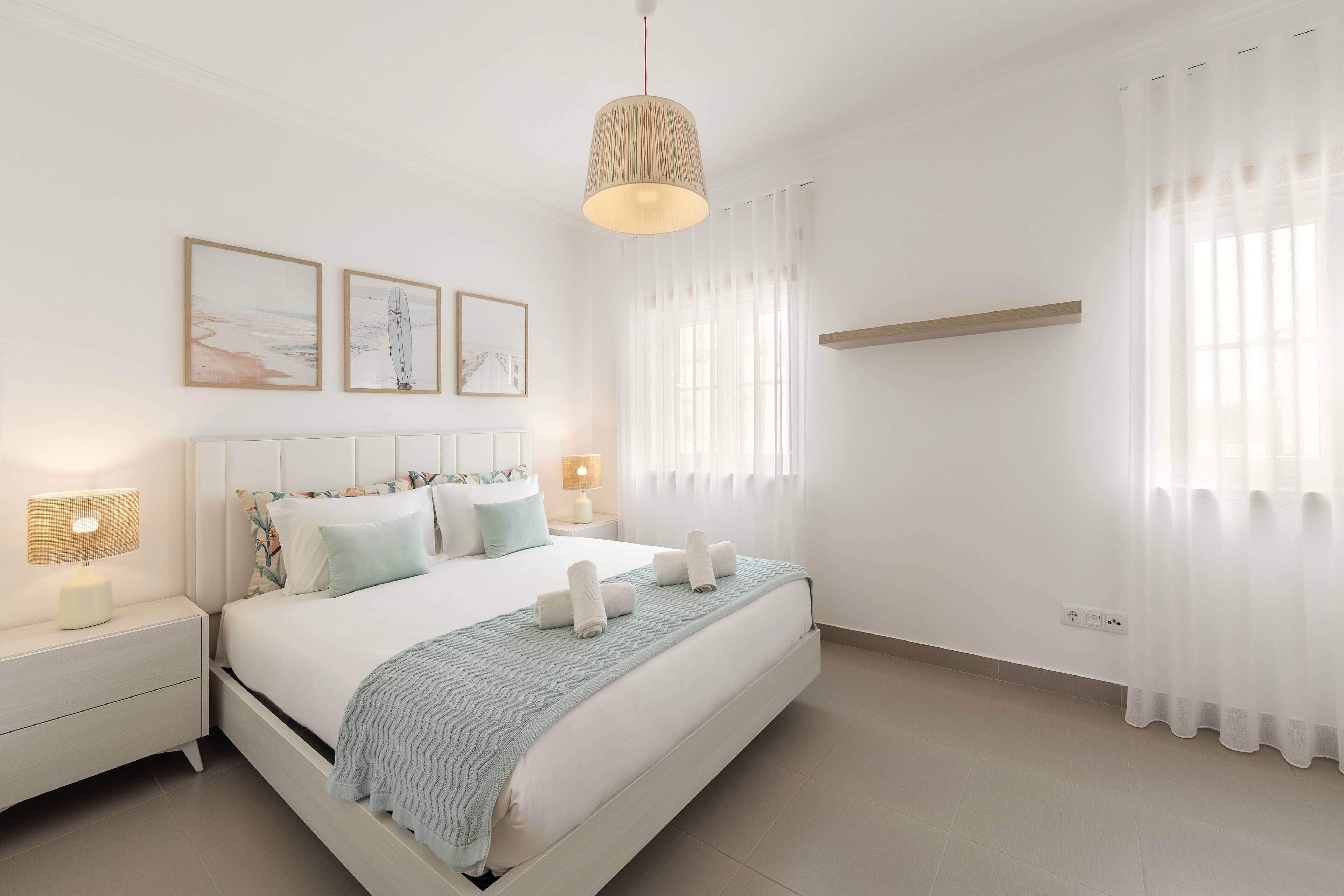2 bedrooms, iron/ironing board, travel crib, internet