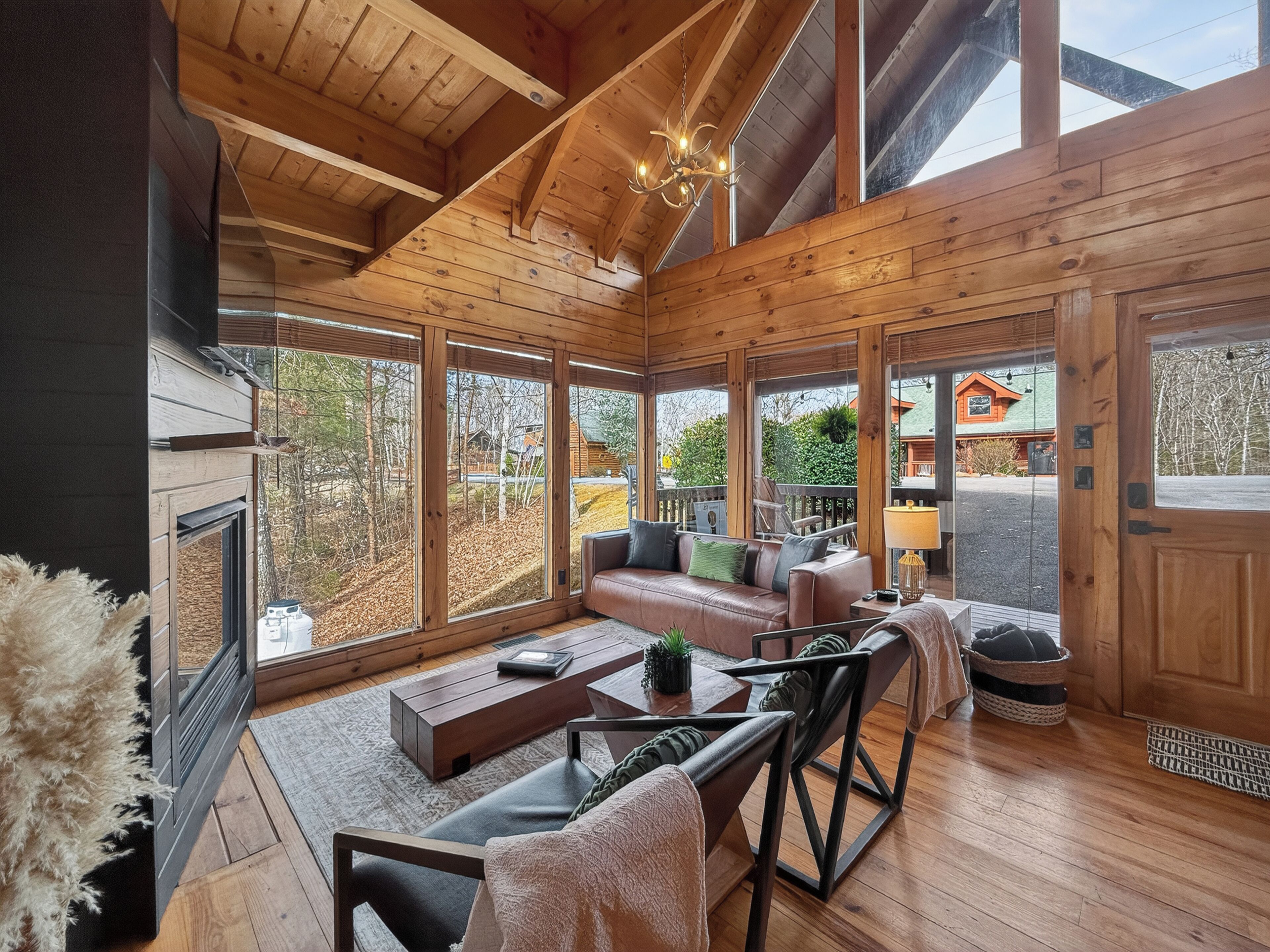 Smart TV, fireplace, video games, foosball