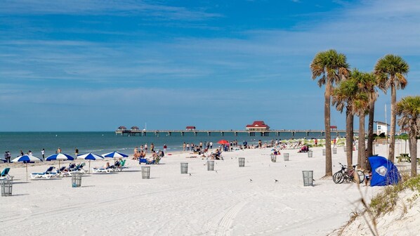 Sun-loungers, beach towels
