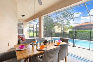 Outdoor dining - Luxury Accessible Home @ Solterra Resort - Game Room, Lazy River, and More! (Davenport)