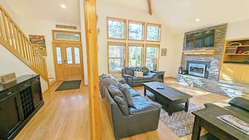 TV, fireplace, table tennis