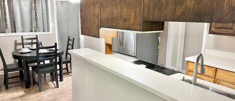 Microwave, oven, stovetop, dishwasher