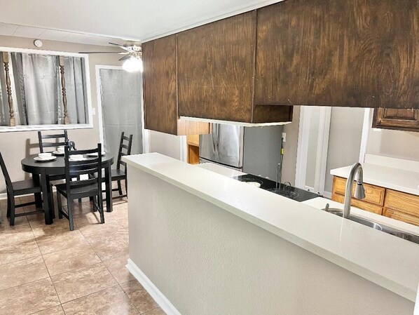 Microwave, oven, stovetop, dishwasher