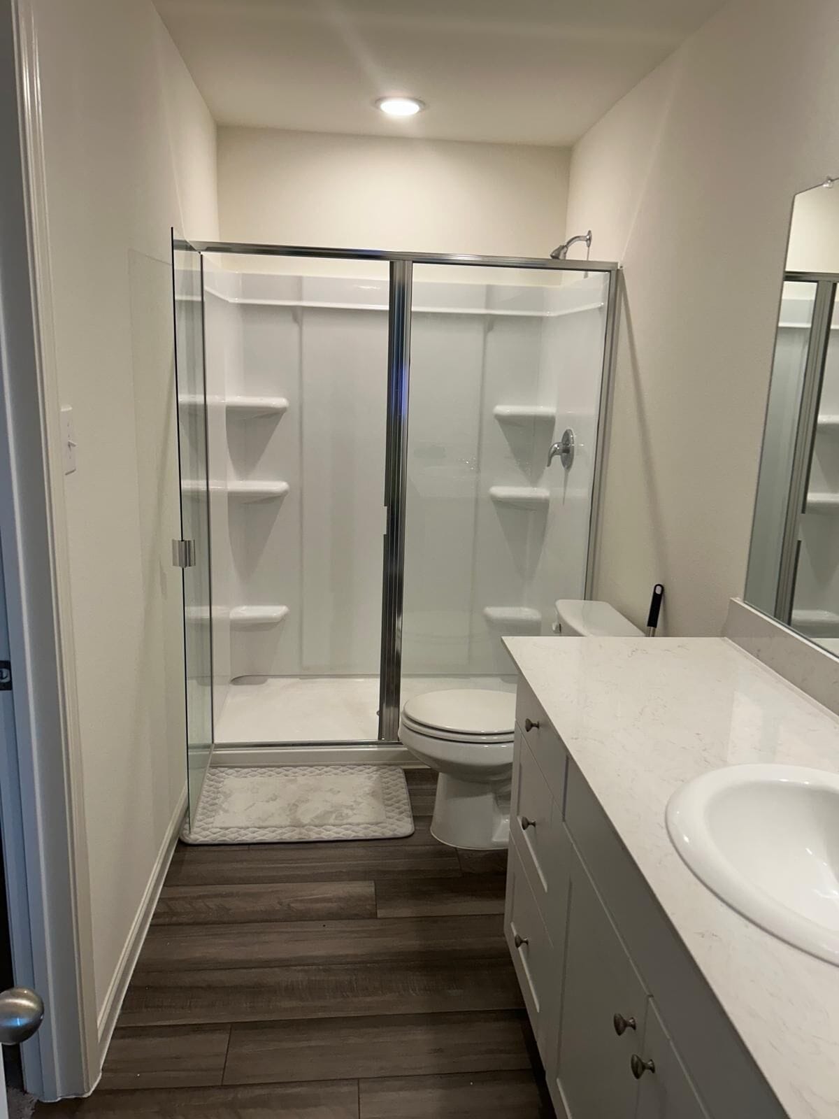 Shower, eco-friendly toiletries, towels, soap