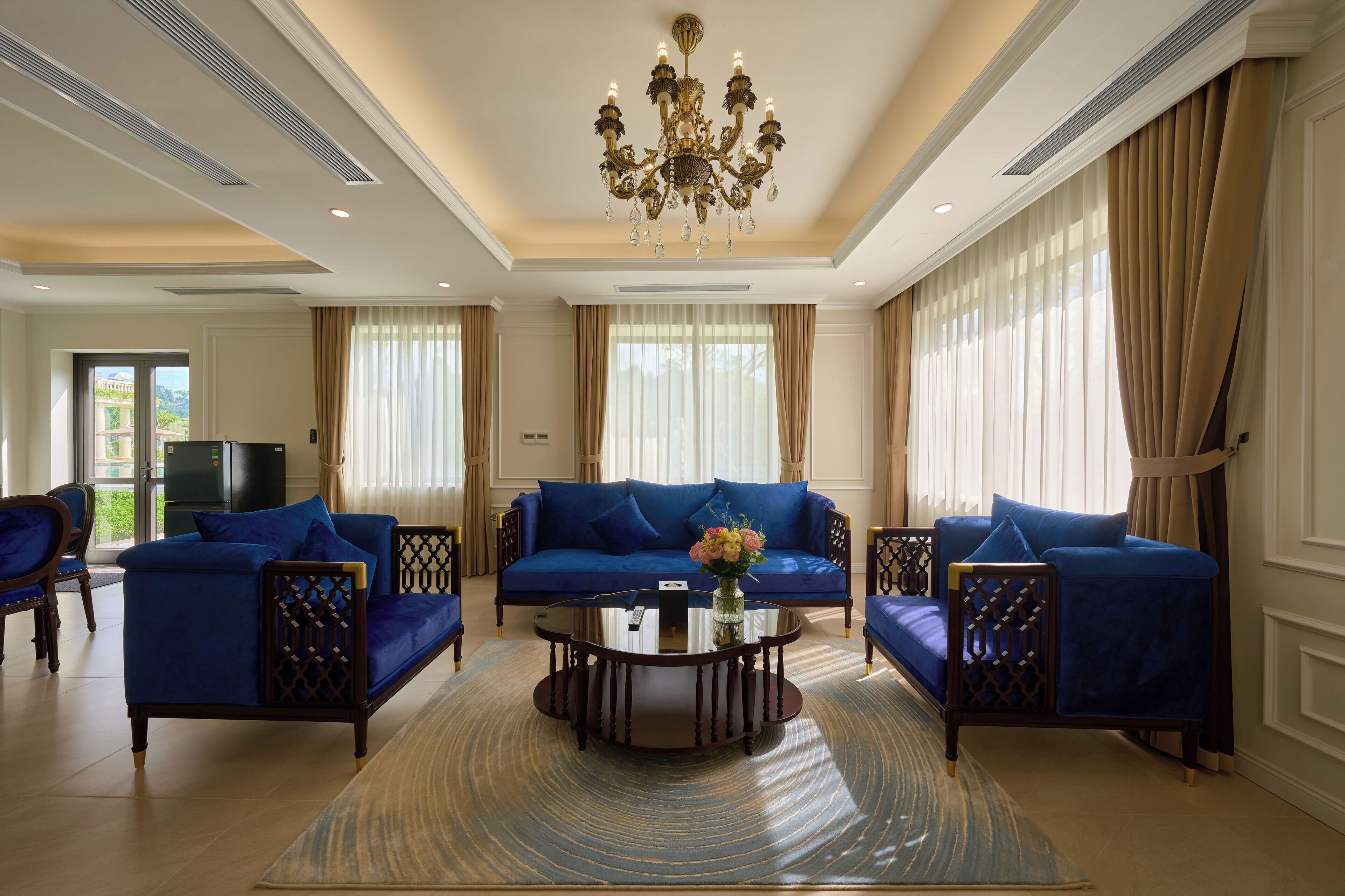 Luxury Villa, 4 Bedrooms, Mountain View | Living area | 55-inch Smart TV with digital channels