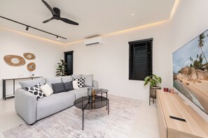 Design Villa, 2 Bedrooms, Pool View | Living area - Villa Plunge Modern with Private Pool (Rawai)
