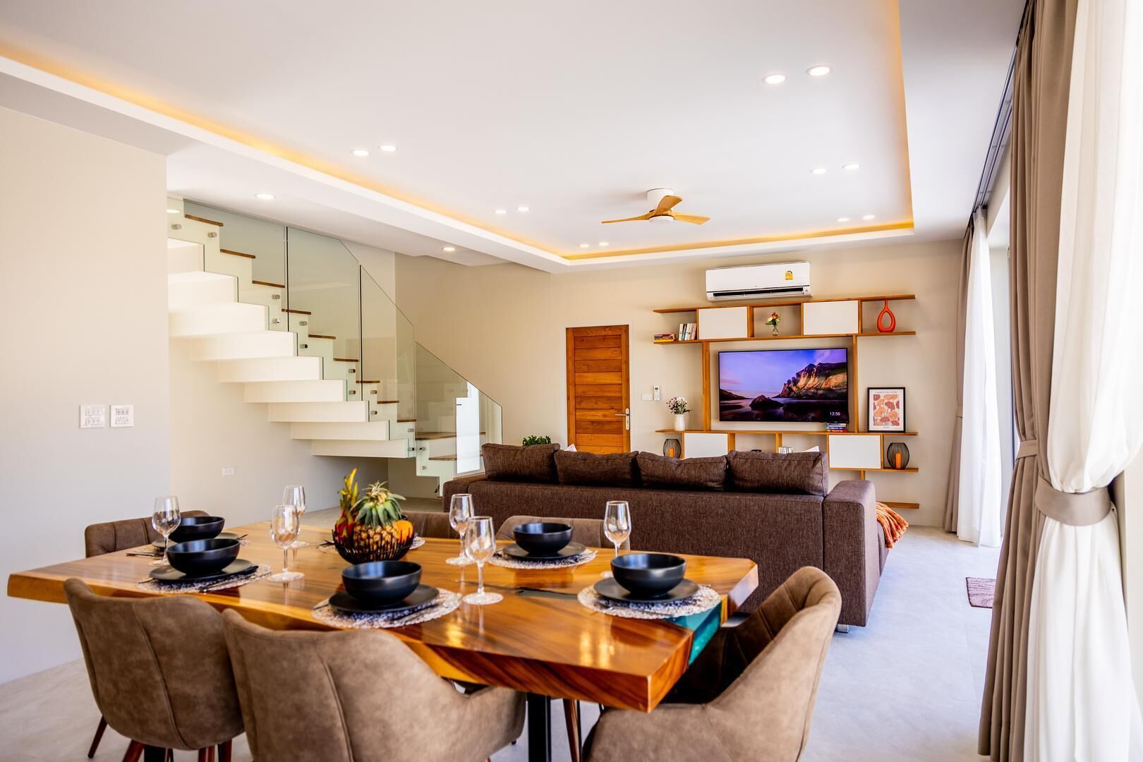 Villa, Balcony, Pool View | Living area | TV