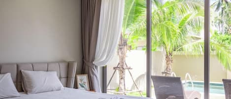 Villa, Balcony, Pool View | In-room safe, iron/ironing board, free WiFi, bed sheets