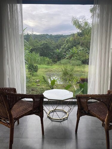 Hannah Garden is the house at the foot of the hill by the stream, pet friendly.