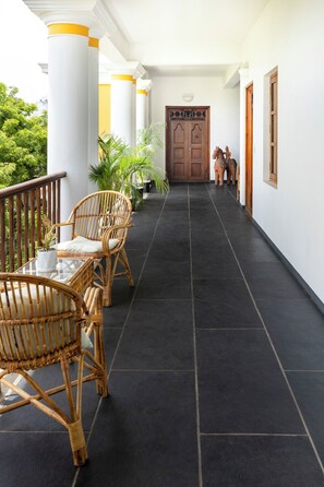 Family Villa, Balcony, Partial Sea View | Egyptian cotton sheets, premium bedding, desk, laptop workspace - The Colonial Courtyard (Vanur)