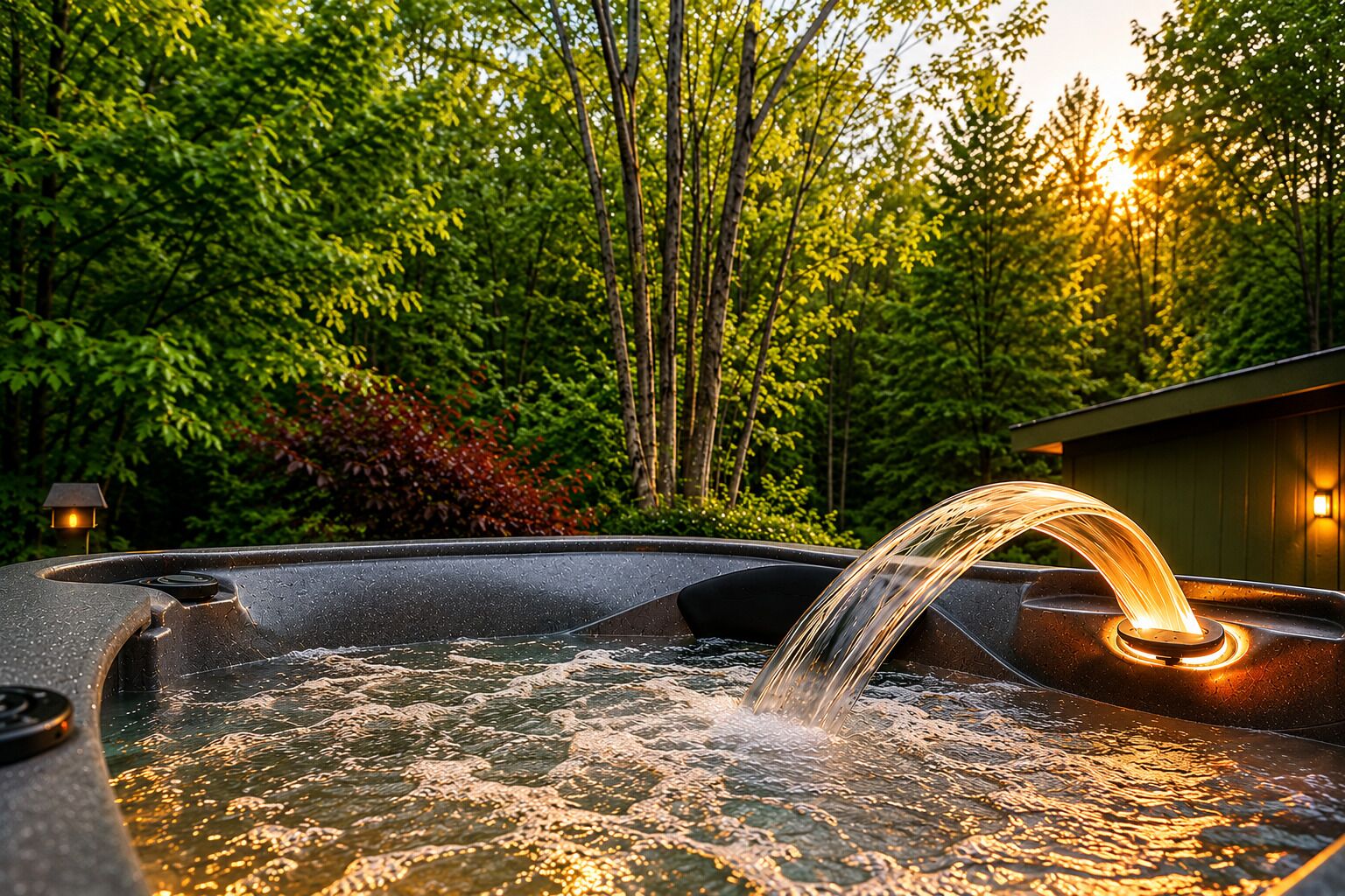 Outdoor spa tub
