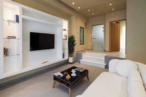 Villa, 3 Bedrooms, Private Pool | Living area | Flat-screen TV - Mitos Ultimate Escape Villa (Naxos)