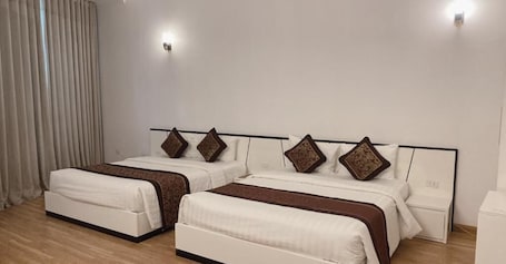 Desk, free WiFi, bed sheets