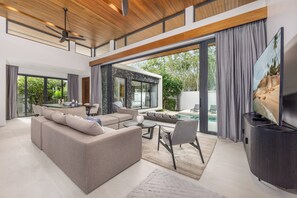 Deluxe Villa, 3 Bedrooms, Pool View | Living area - Exclusive Magnum Villa With Private Pool (Si Sunthon)