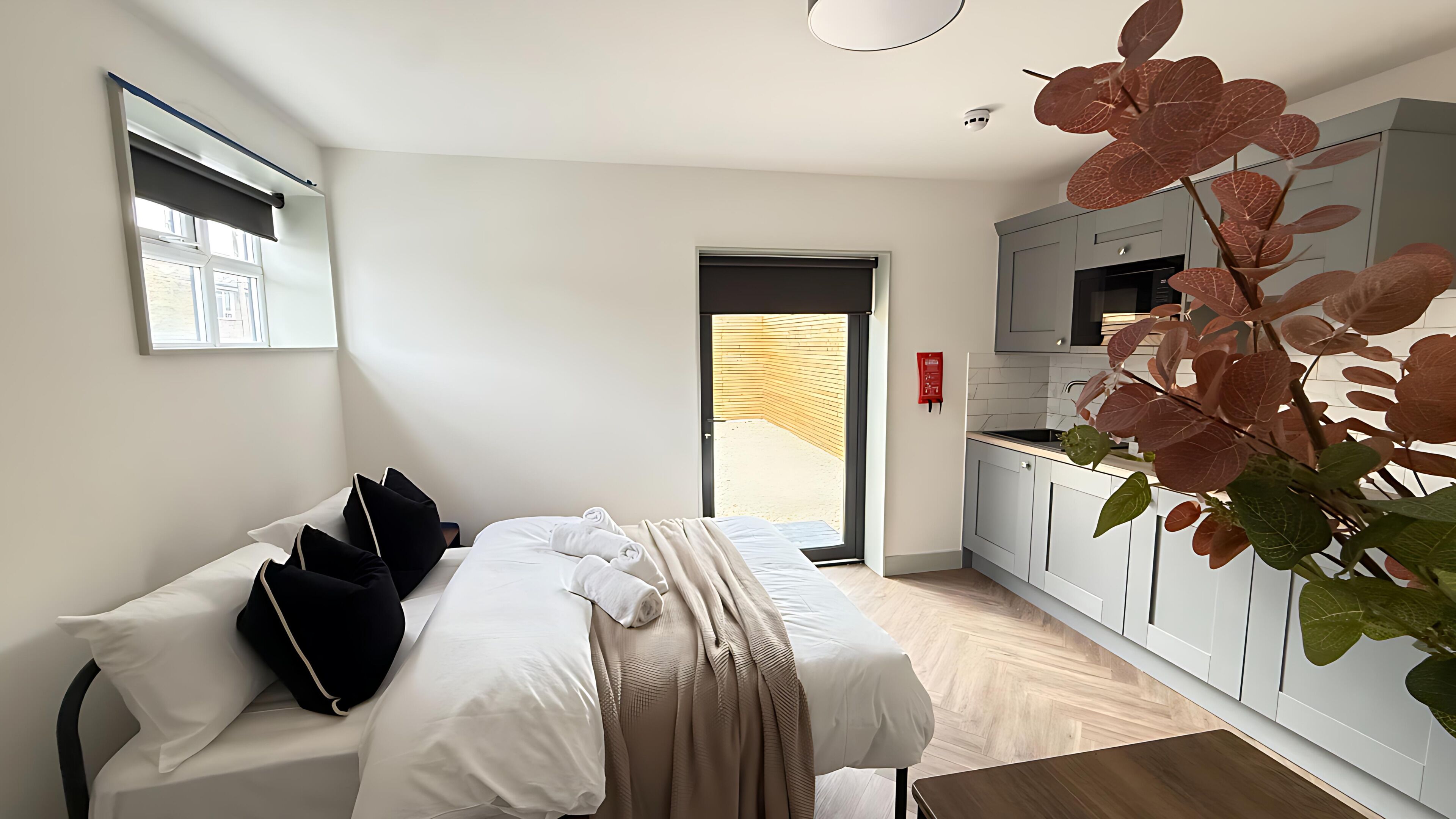 Luxury Studio, Kitchen, Garden Area | Desk, laptop workspace, free WiFi