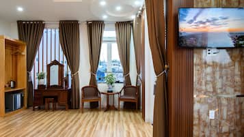 Blackout curtains, iron/ironing board, free WiFi