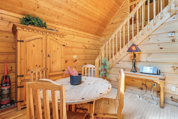 House (1 Bedroom) | Interior - Hot Tub & Game Area: Rustic Cabin 5 Mi to Gsmnp (Sevierville)