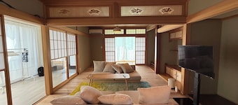 The entire 200 square meter house with private dog run (with star-filled sky)
